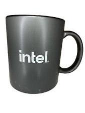 Intel Corporation Black 12oz Coffee Mug Ceramic Cup White Letter Chipmaker- LOGO picture