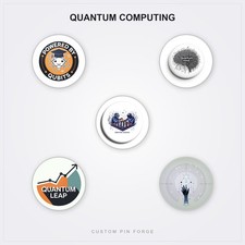 Quantum Computing Pin Collection - 5 Handmade 2.25" Button Pins picture