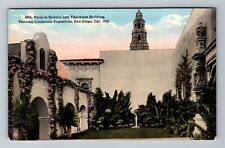 San Diego CA- California, Patio In Science, Education Building Vintage Postcard picture