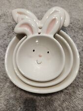 Easter Blossoms & Blooms Bunny Rabbit Serving Nesting Bowls Candy Snack Set of 3 picture