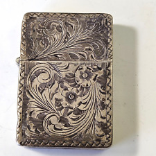 1950 - 1957 Pat. 2517191 Zippo Lighter Floral Engraved All Around Internal Hinge picture