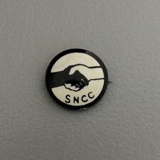 SNCC Student Non-Violent Comm Civil Rights B&W Handshake Cause Pinback Button picture