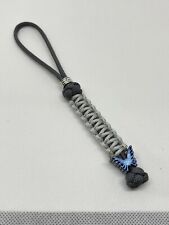 550 Paracord Combo Knife Lanyard Dark Gray And Blue Titanium Benchmade Bead picture
