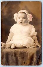 1908-1924 ERA RPPC BABY IDENTIFIED NINA LUCILLE CORNWELL 5 MO*WEARING JEWELRY picture