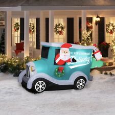 Holiday Time Christmas Inflatable 8 FT Santa's Delivery Truck Scene Yard Decor picture
