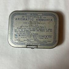 Vintage Burroughd Wellcome & Co Vaporole Aromatic Ammonia Advertising Tin USA picture