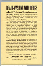 1950s ANTI RITALIN LEAFLET CAMPAIGN BY FAR RIGHT AMERICAN FLAG COMMITTEE picture