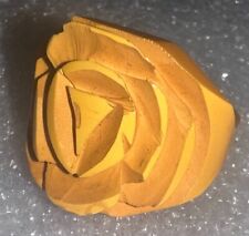 Art Deco Deeply Carved Butterscotch Bakelite Flower Ring Size 4 picture