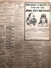FEB 5, 1901, BEER AD-NEWSPAPER #LJ7404- JOHANN HOFFS MALT MADE FOR KINGS picture