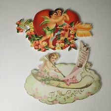 Set of 2 Antique Inspired Valentines Day Postcard Designs Mounted on Foam Board picture