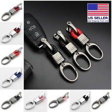 Hand Woven Horseshoe Buckle Car Keychain Keyring Auto Car Key Rings Holder Clip picture