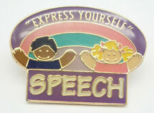 Express Yourself Speech Children Vintage Lapel Pin picture