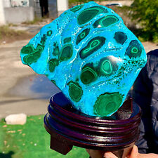 3.03LB  Natural chrysocolla/Malachite transparent cluster rough mineral sample. picture