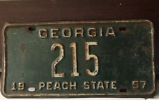 GEORGIA LICENSE PLATE 1957 Peach State #215 ORIGINAL picture