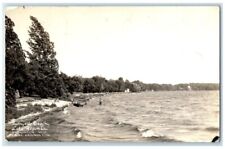 1938 Sunnyside Beach Lake Kegonsa Dock View Stoughton WI RPPC Photo Postcard picture