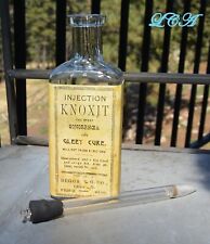 Scarce KNOXIT The Great GONORRHEA & GLEET CURE bottle w/ SYRINGE for syphilis VD picture