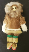 Vintage Inuit Hand Made Alaska Eskimo Doll Made Of Fur & Leather 7