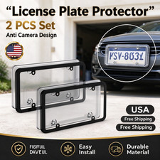 2 Pack Front and Rear License Plate Cover High Bright Reflective Aging-Resistant picture