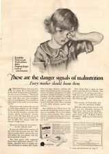 1926 Grape Nuts Cereal Vintage Print Ad Danger Signals Of Malnutrition  picture