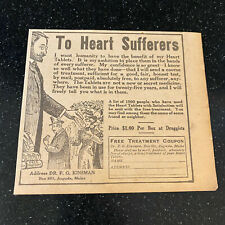1924 Dr. F.G. Kinsman Heart Tablets Quack Medicine Vintage Magazine Print Ad picture