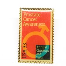 USA 33 Cent Prostate Cancer Awareness Pin Stamp Design Lapel Enamel Collectible picture