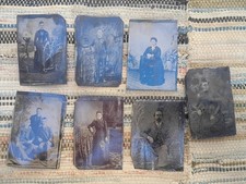 Lot of 7 Tin Types. 2 Deer Antler Rings, And A Cast Acorn (Not Silver) picture