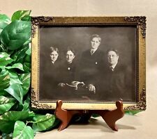 Antique Edwardian Family Portrait & Frame - Slightly Gilded with Antique Glass picture