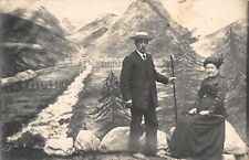 CPA 74 CHAMONIX SUPERB PHOTO CARD (in the background the village picture