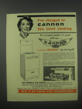 1954 Cannon A125 Cooker Ad - I've changed to Cannon eye level cooking picture