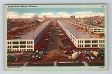 Chicago IL-Illinois, Aerial South Water Market, Antique, Vintage c1947 Postcard picture