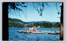 Warm Lake ID-Idaho, Boat Dock At Warm Lake Lodge, Antique, Vintage Postcard picture