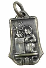 Vintage Catholic St Rita Small Silver Tone  Religious Medal, France picture