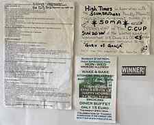 High Times Cannabis Cup leaflets sticker vintage marijuana Melkweg lot  picture