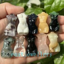 10x natural Mixed Women Naked quartz crystal carved skull pendant healing gem picture
