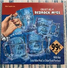 4 Vintage FLINTSTONES 1993 McDONALDS “Rocdonalds” Glass Mugs - Full Set picture