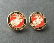 USMC US MARINES Small Set of Two 2 Collar Lapel Pin 1/2 inch Marine picture