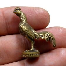 Statue Brass Lucky Fight Chicken Hen Magic Wealth Talisman Hunt Money Art Amulet picture