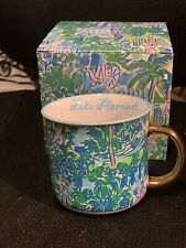 NIB Lilly Pulitzer Blue Ceramic Let’s flamingle Print Mug picture