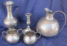  5 pcs Pewter Pitcher Vase Cream Sugar Stieff Norway Tinn Dragsted Holland picture