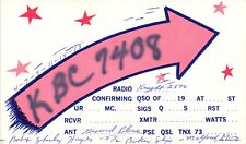 Vintage Postcard - QSL Citizen Radio Card KBC-7408 Massachusetts Mass MA picture