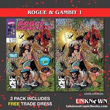 [2 PACK] **FREE TRADE DRESS** ROGUE & GAMBIT #1 UNKNOWN COMICS KAARE ANDREWS EXC picture