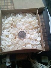 10 GROSS  VINTAGE MOTHER OF PEARL BUTTONS 10 GROSS  NOS 17 L   4 HOLE picture
