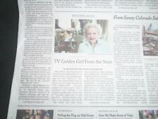 2022 JANUARY 1 NEW YORK TIMES - BETTY WHITE DIED AT AGE 99 (1922-2021) picture