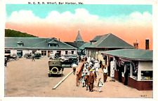 Postcard Michigan Central Railroad Train Station and Wharf Bar Harbor, ME picture