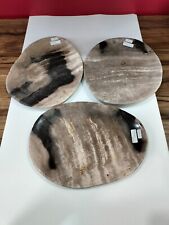 3 Pcs of medium petrified wood plate size around 20x25cm, Total  2461gr  (PM4) picture