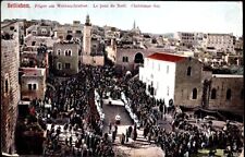 JUDAICA  OTTOMAN POSTCARD   1900'S   RARE  JERUSALEM TO  WIEN AUSTRIA picture