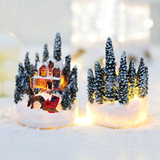 Christmas Village Figurines Lighted LED Glow Micro Landscape Christmas House picture