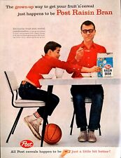 1959 Post Cereals Raisin Bran Father Son Table Enjoy Breakfast Print Ad picture