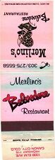 Merlino's Belvedere Restaurant Canon City, California Vintage Matchbook Cover picture