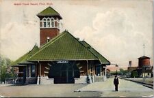 Postcard Grand Trunk Railroad Depot in Flint, Michigan~134109 picture